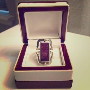 Sterling silver ring with semi-precious stones